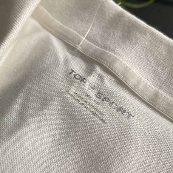 Tory Sport White Polo Shirt with Multicolor Trim - Picture 7 of 8